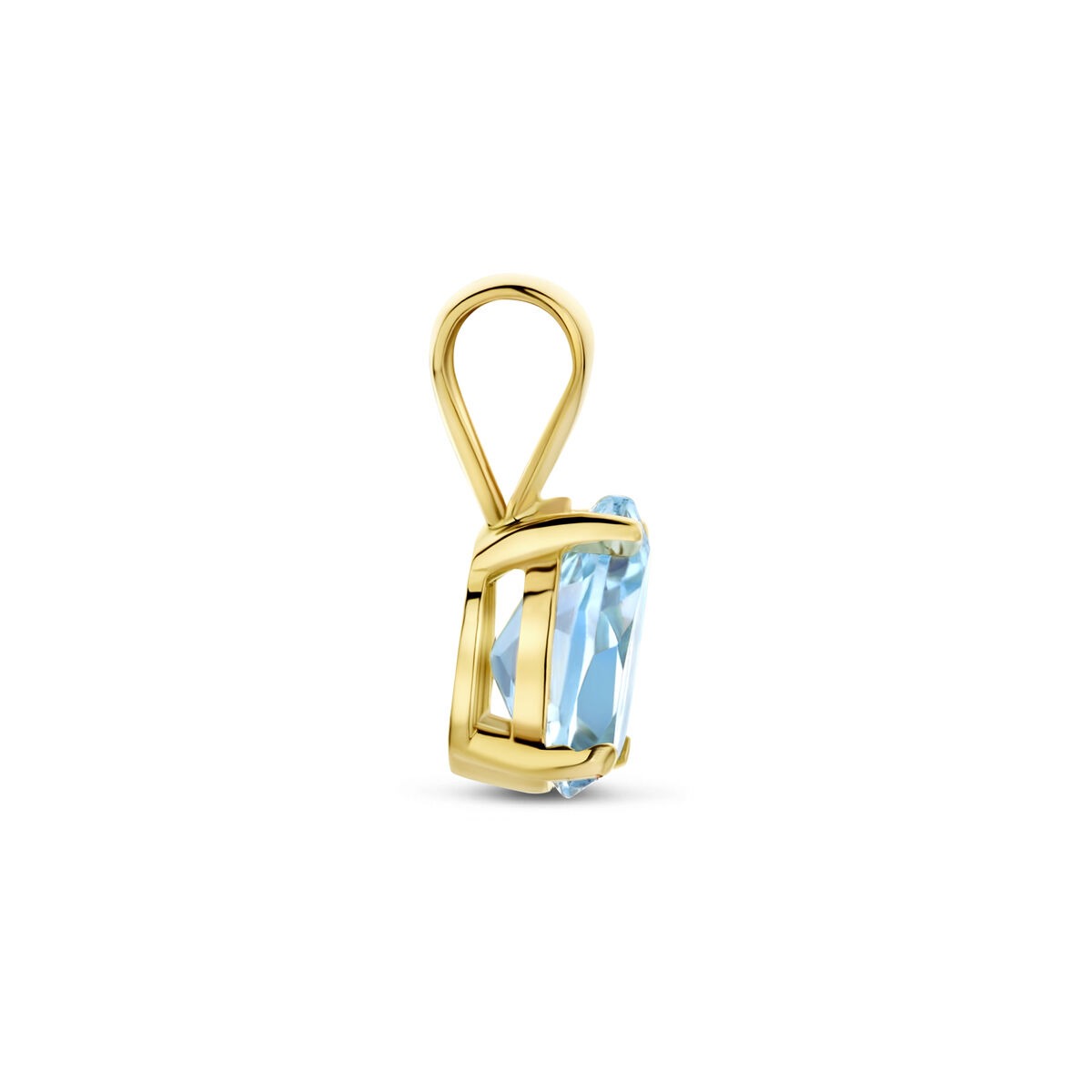 Pendentif en or jaune 14k avec topaze bleue
