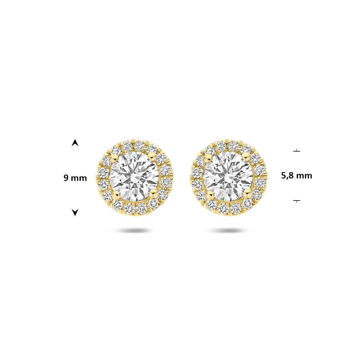 Puces d'oreilles en or 14k avec diamant cultivé en laboratoire