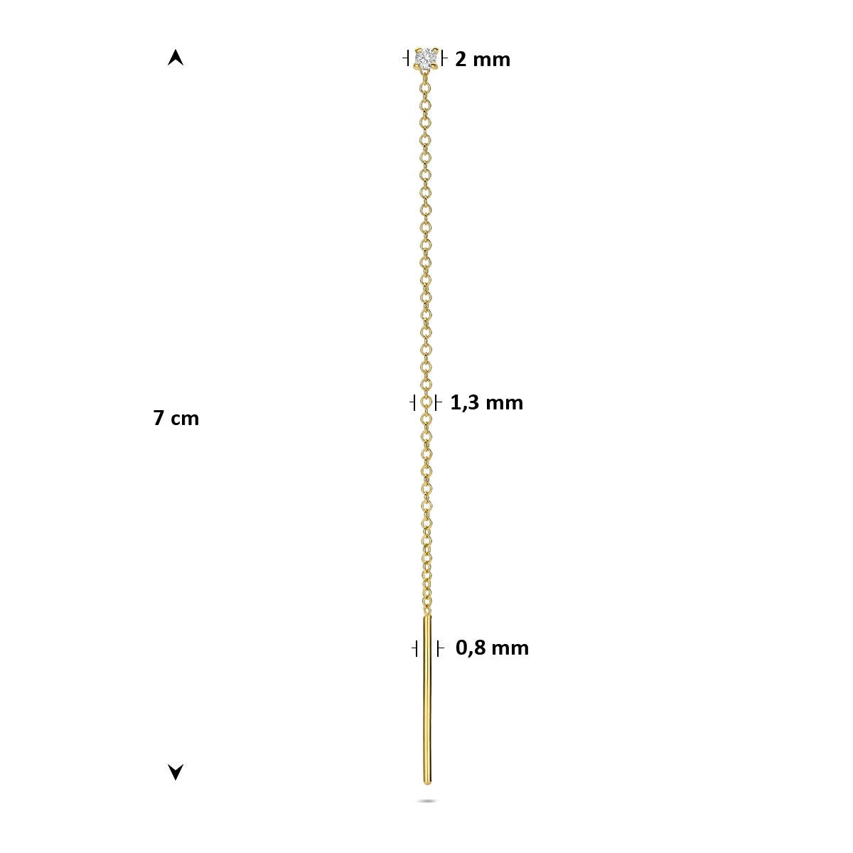 Boucles d'oreilles pendantes en or jaune 14k avec diamant