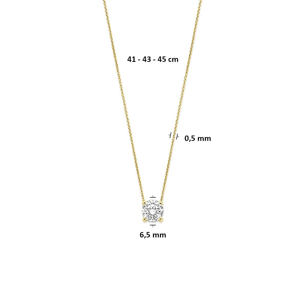 collier en or jaune 14k avec diamant cultivé en laboratoire de 1,00 ct