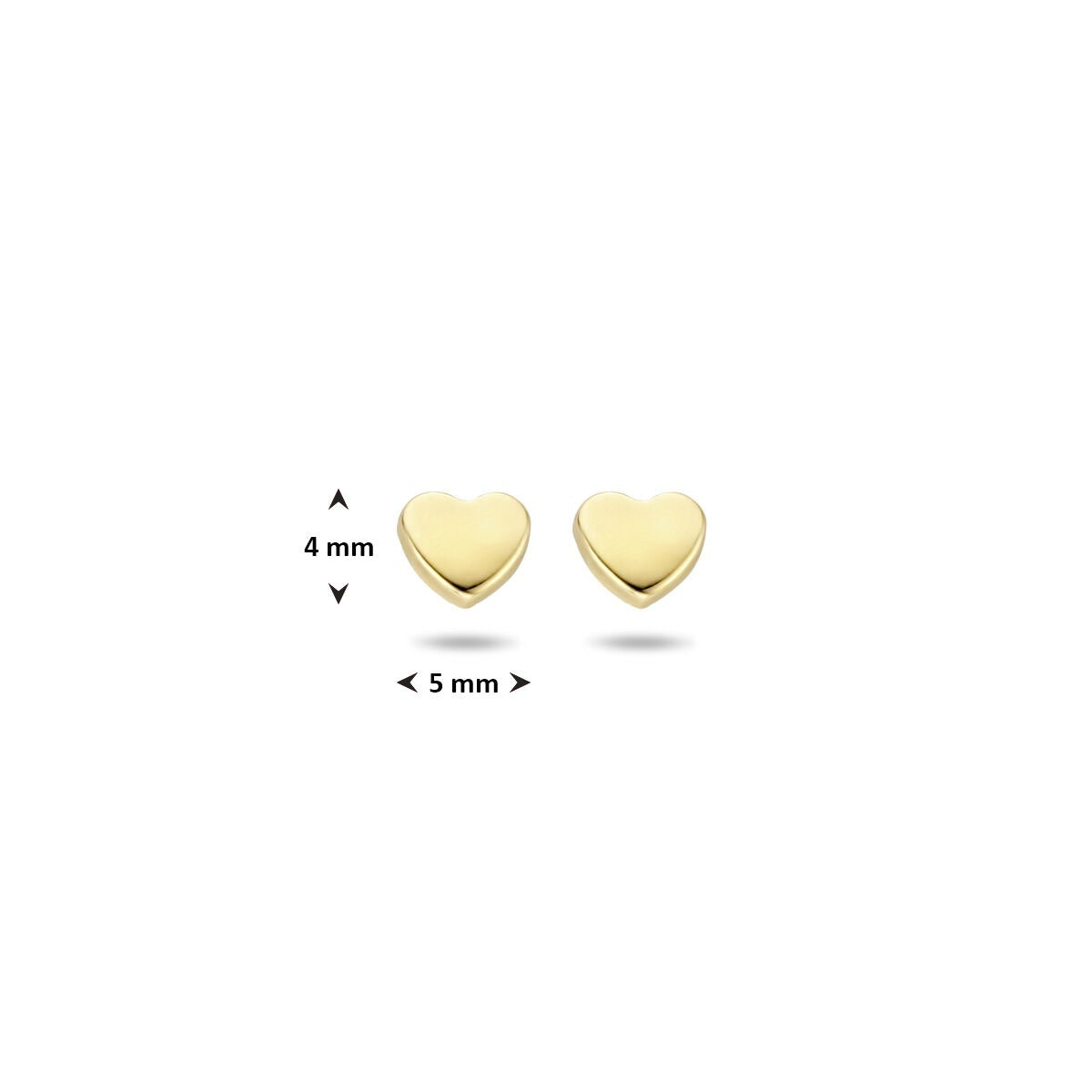 puces d'oreilles en or jaune 14k cœur ouvert
