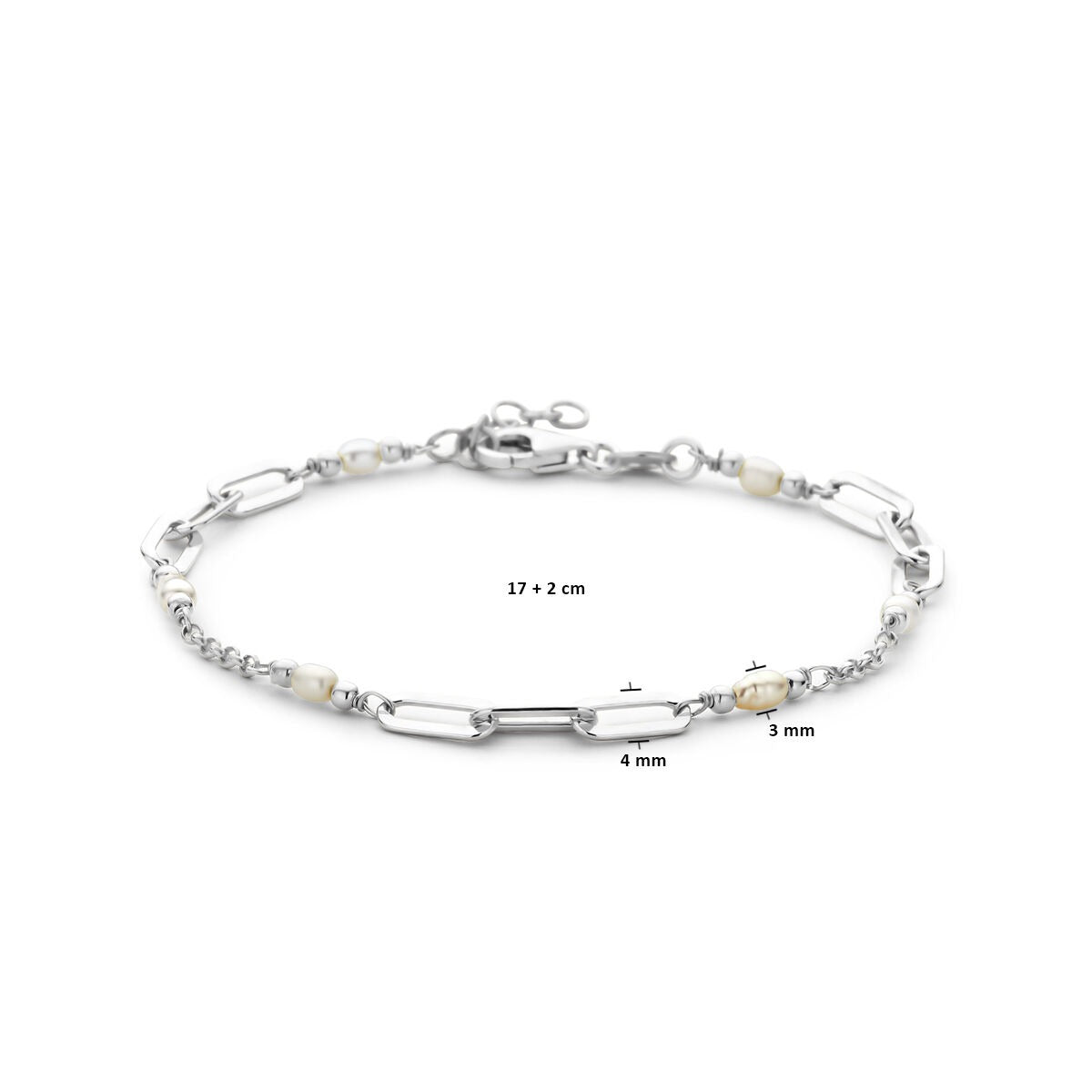 Bracelet en argent avec des perles d'eau douce – rhodié argent 925