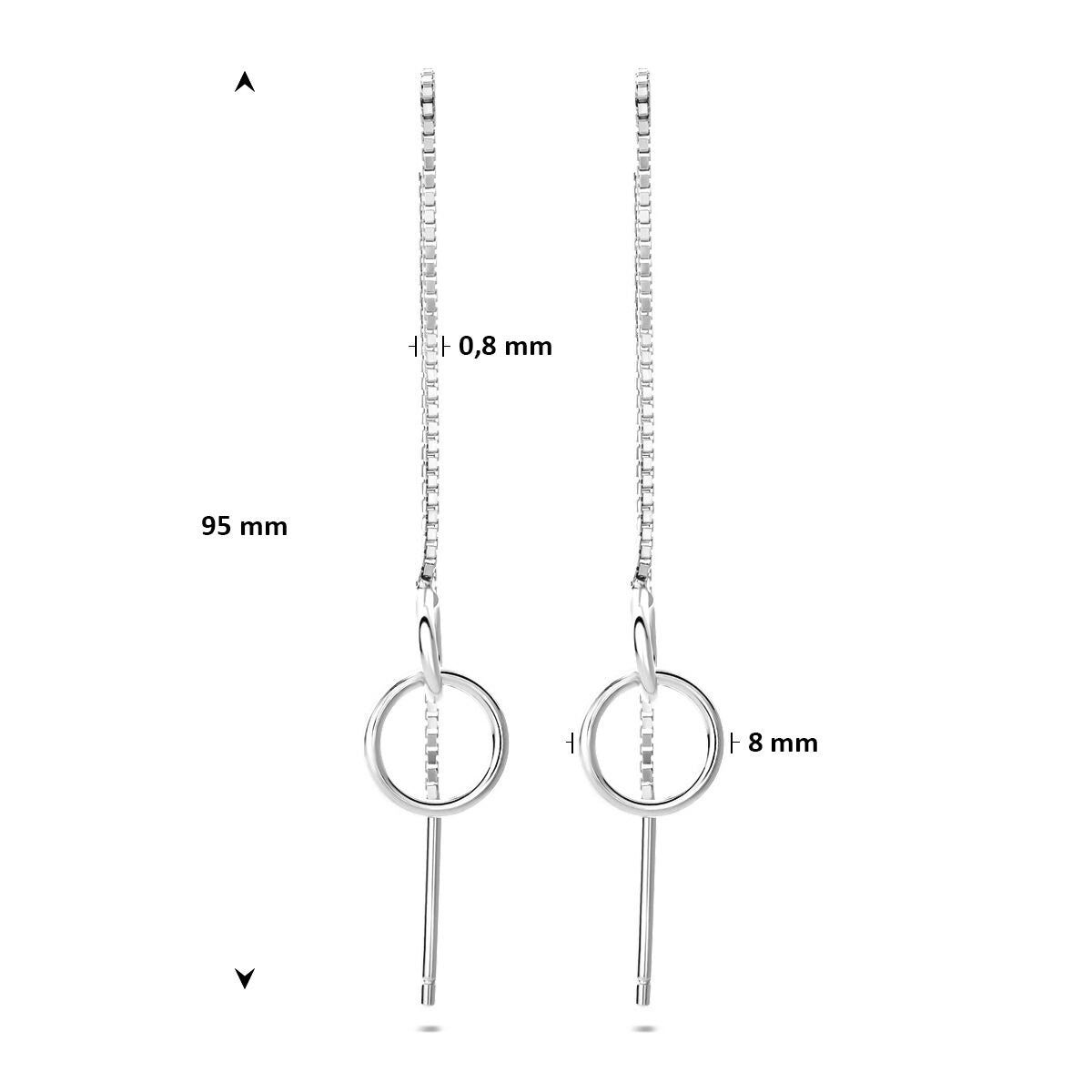Boucles d'oreilles à tirage rhodiées en argent