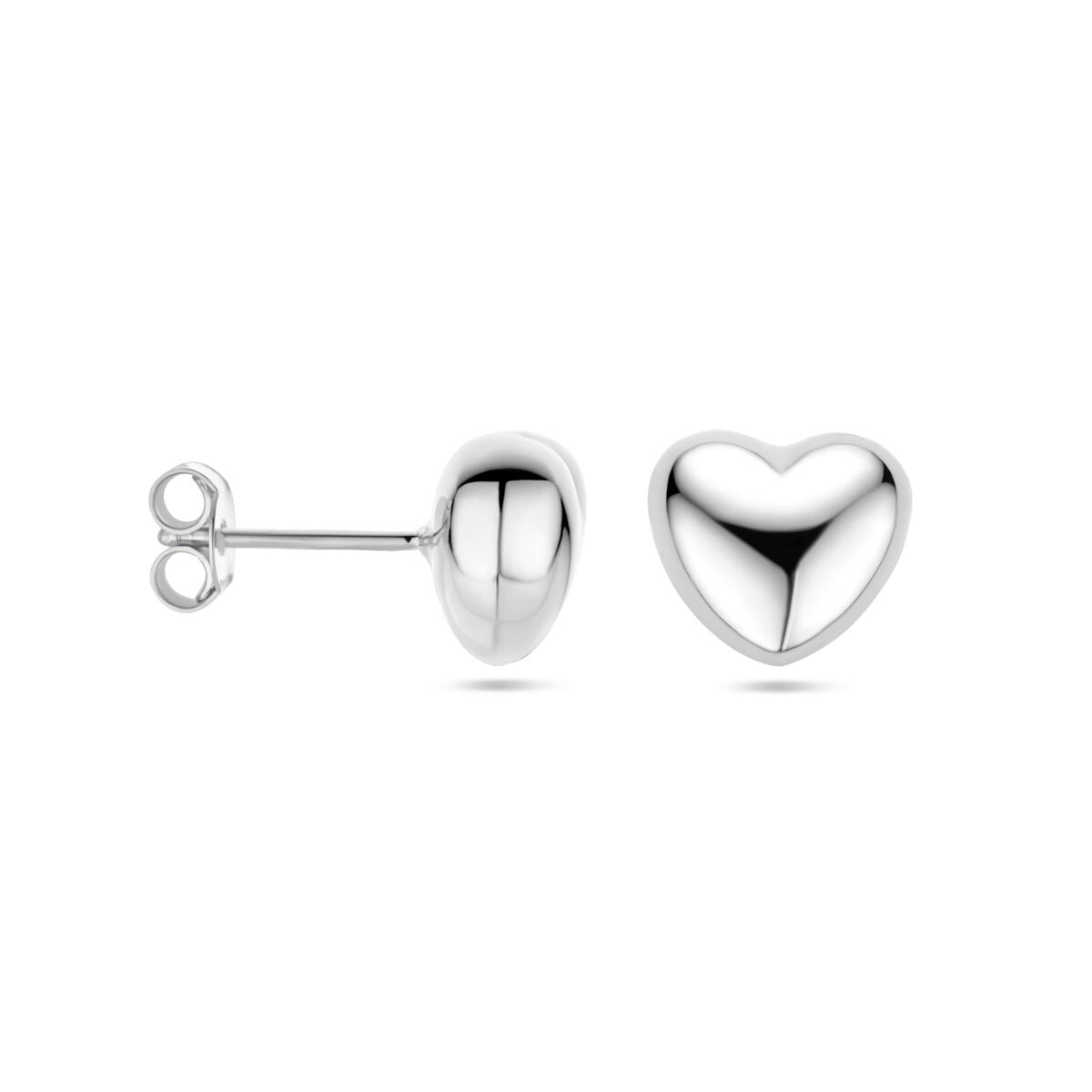 Puces d'oreilles en argent en forme de cœur – rhodié argent 925