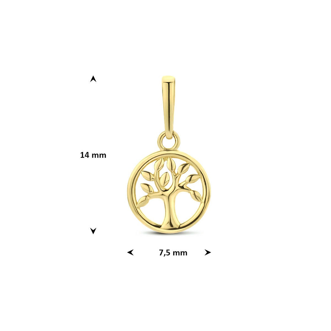 9k Geelgouden levensboom hanger