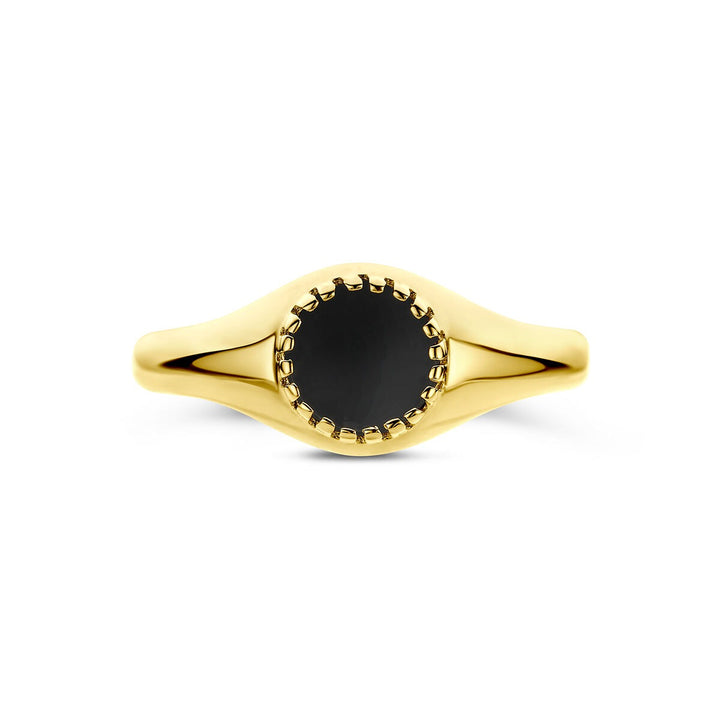 9k Geelgouden ring met onyx