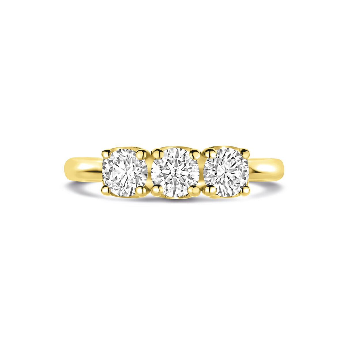 Bague pour femme en or jaune 14k avec diamant de 0,90 ct cultivé en laboratoire