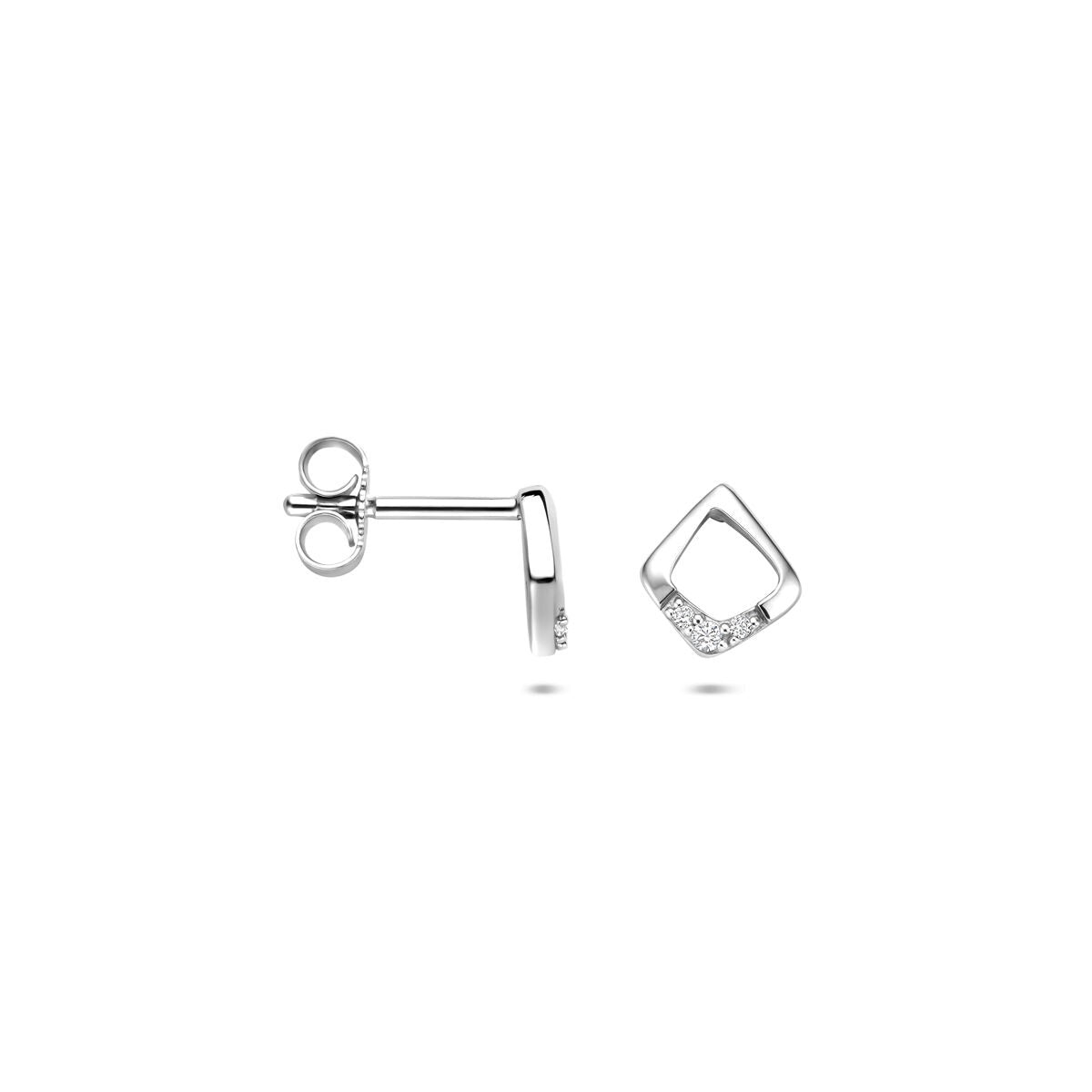 Puces d'oreilles en argent avec zircone – 7 x 6.5 mm