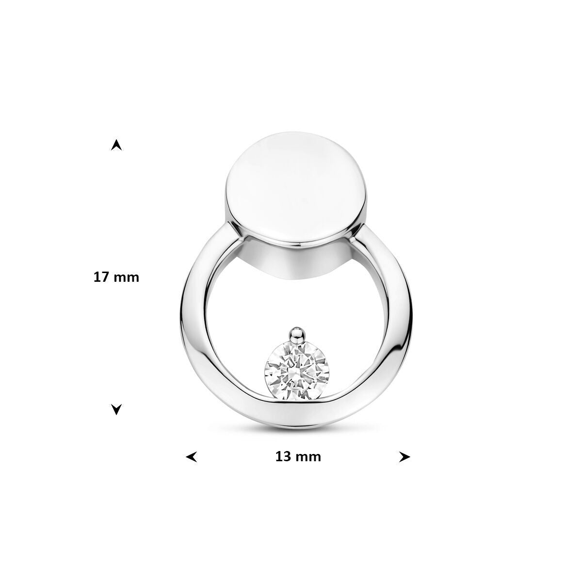Pendentif en argent avec zircone – rhodié 925