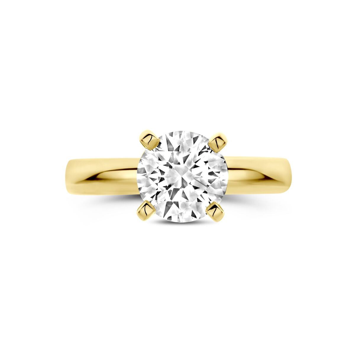 bague en or jaune 14k avec diamant lab grown 2.00ct