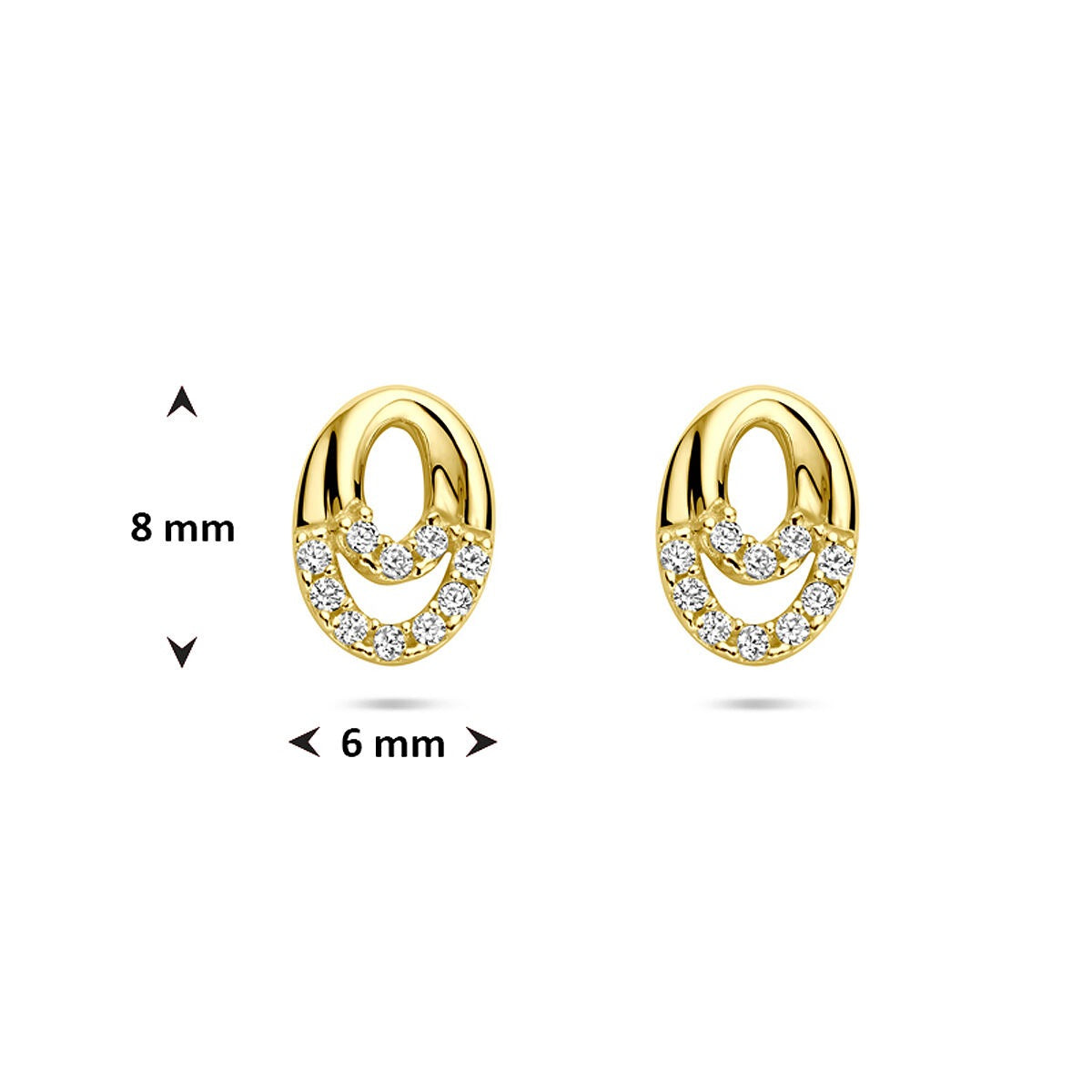 Puces d'oreilles en or 14k avec zircone – Monture entourage