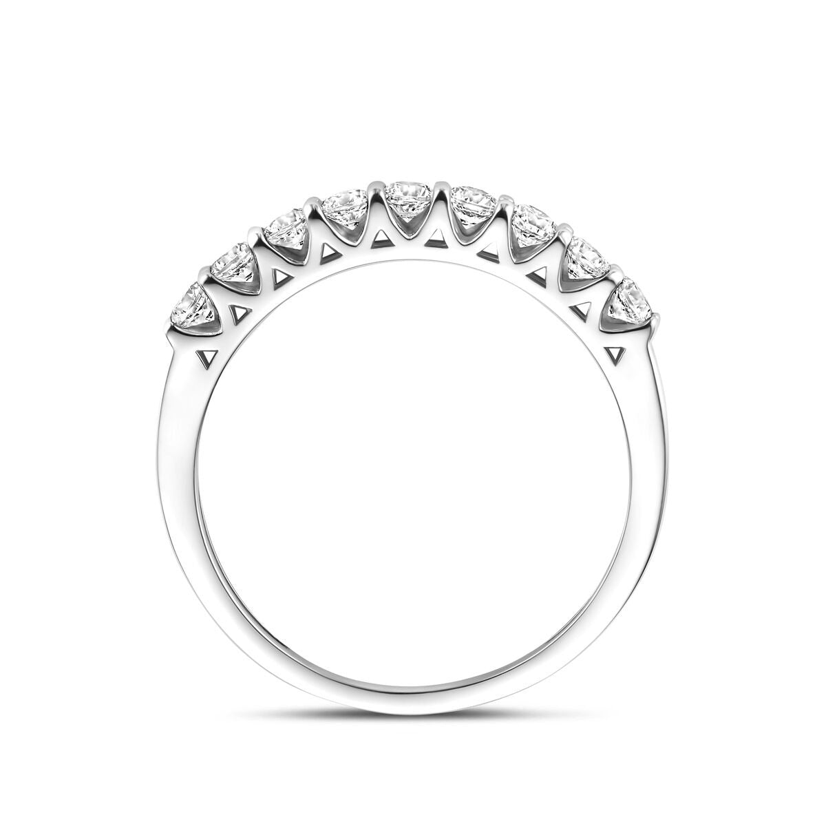 Bague alliance en argent rhodié avec zircone