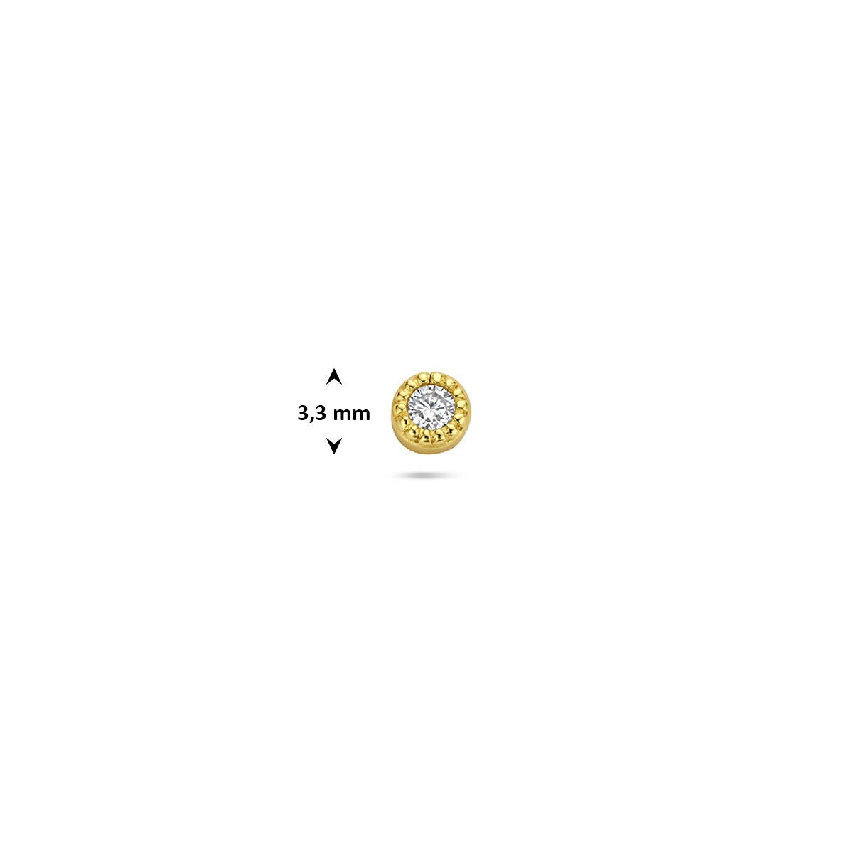 Piercing plaqué or en argent 925 à dos plat avec zircone ronde