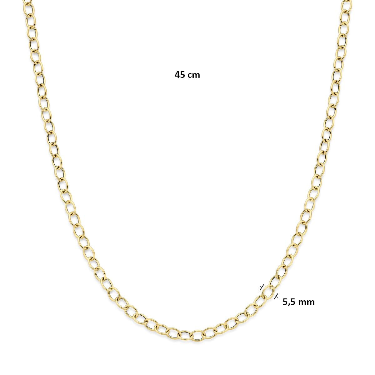 Collier en maille en or jaune 14k ancre