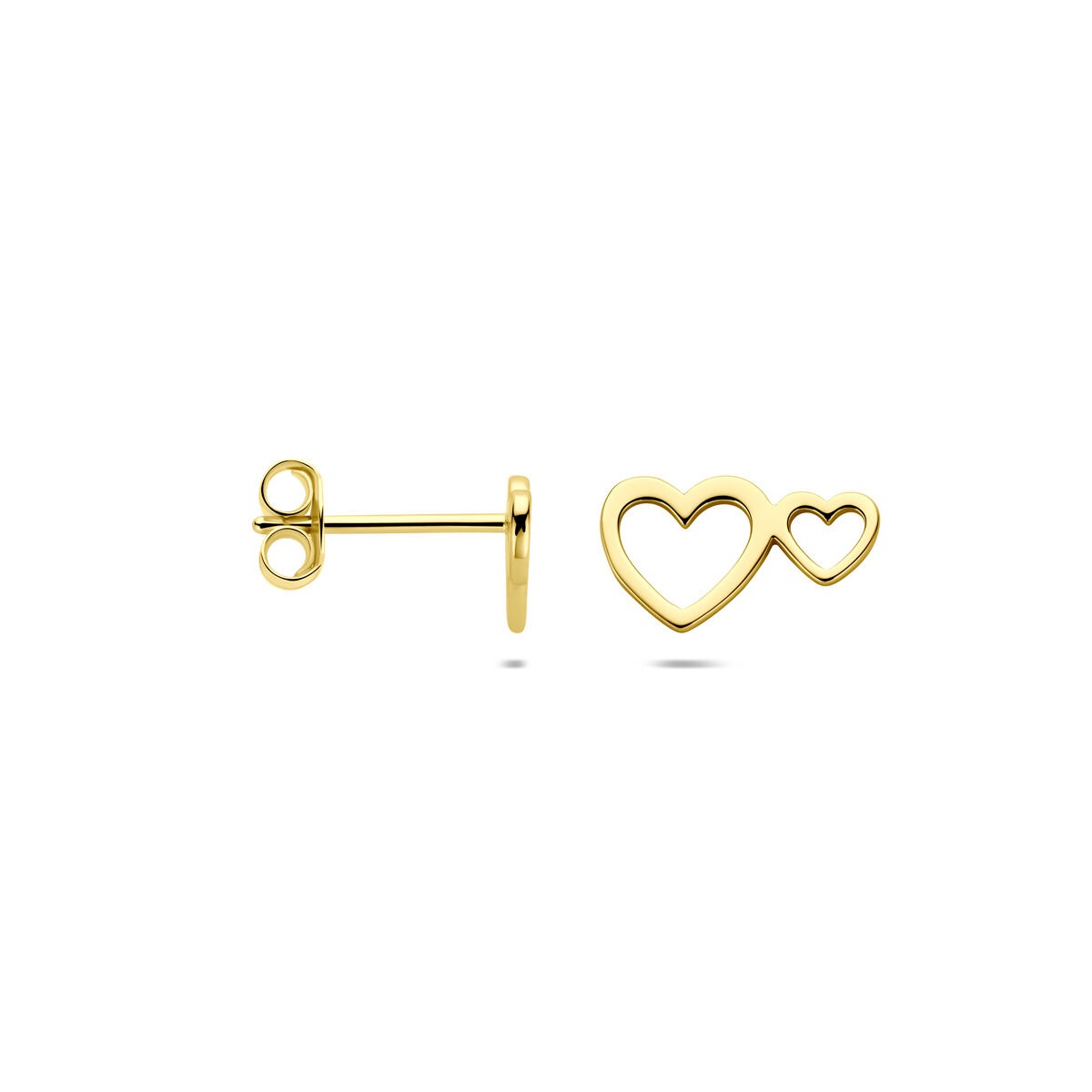 Puces d'oreilles plaqué argent avec cœurs