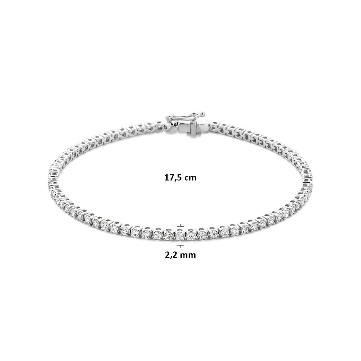Bracelet en or blanc 14k avec diamant cultivé en laboratoire