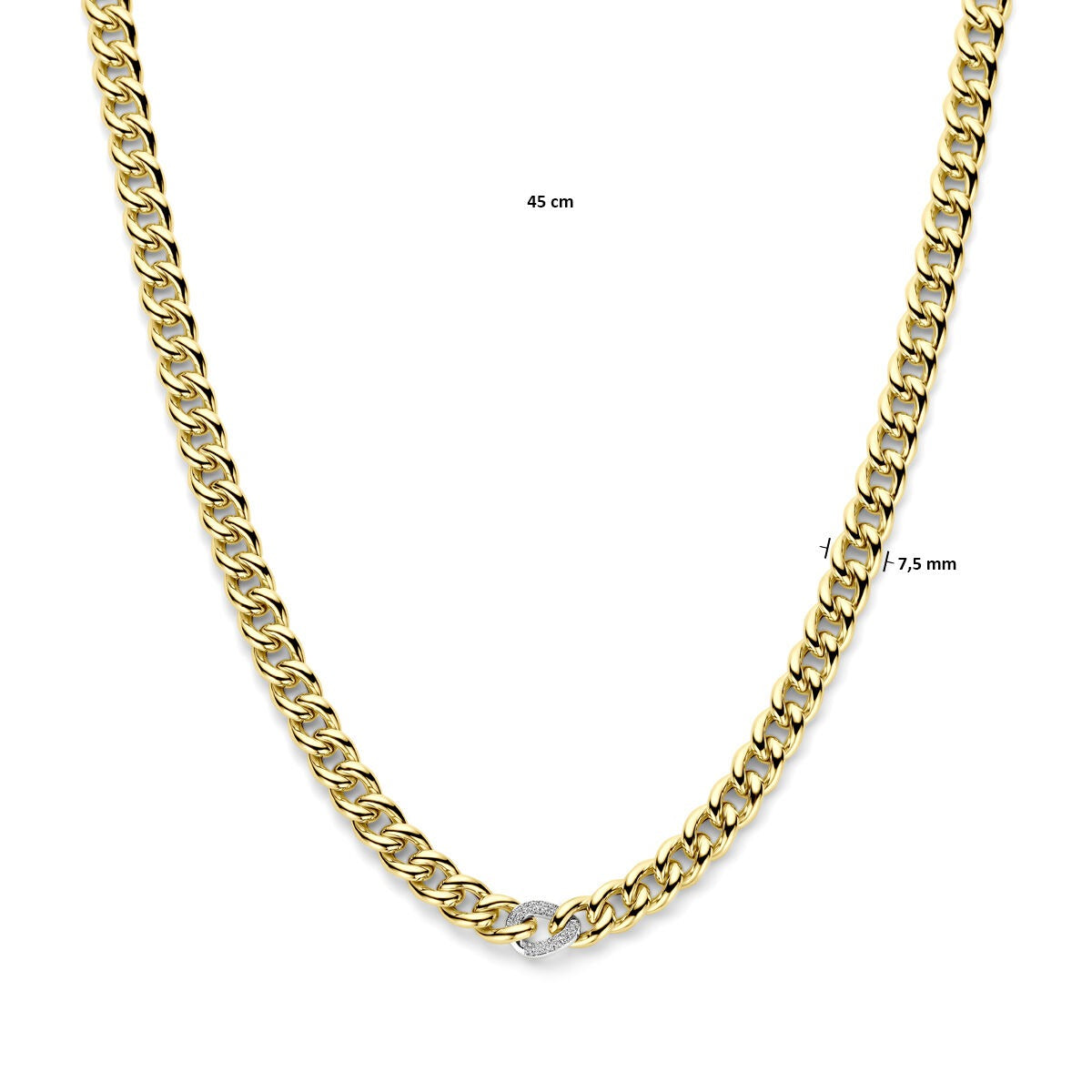 Collier en or jaune et blanc 14k avec diamant