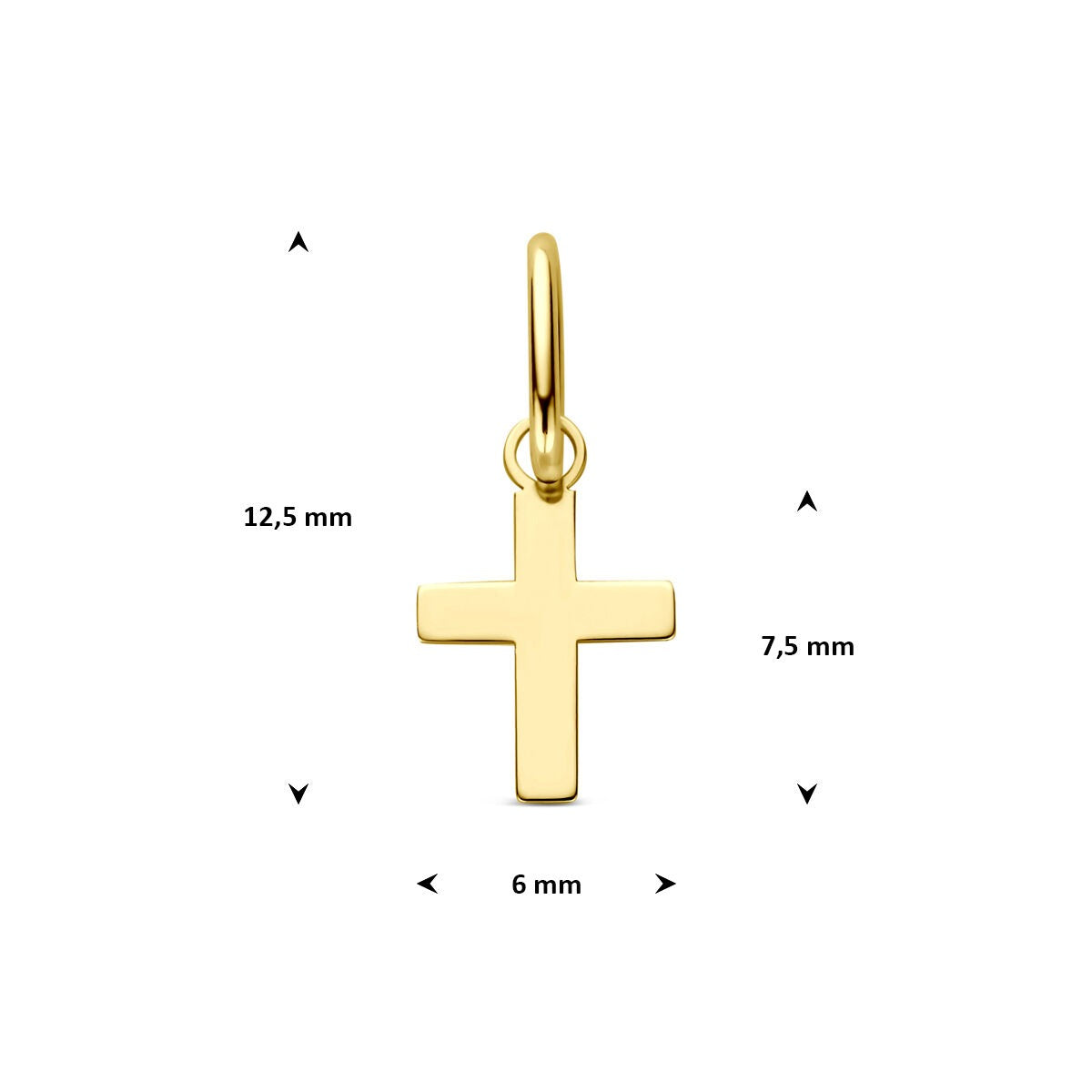 pendentif en or jaune 14k croix