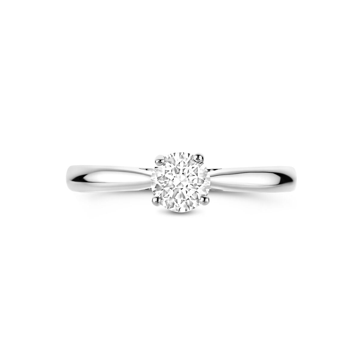 Bague pour femme en or blanc 14k avec diamant de 0.50ct cultivé en laboratoire
