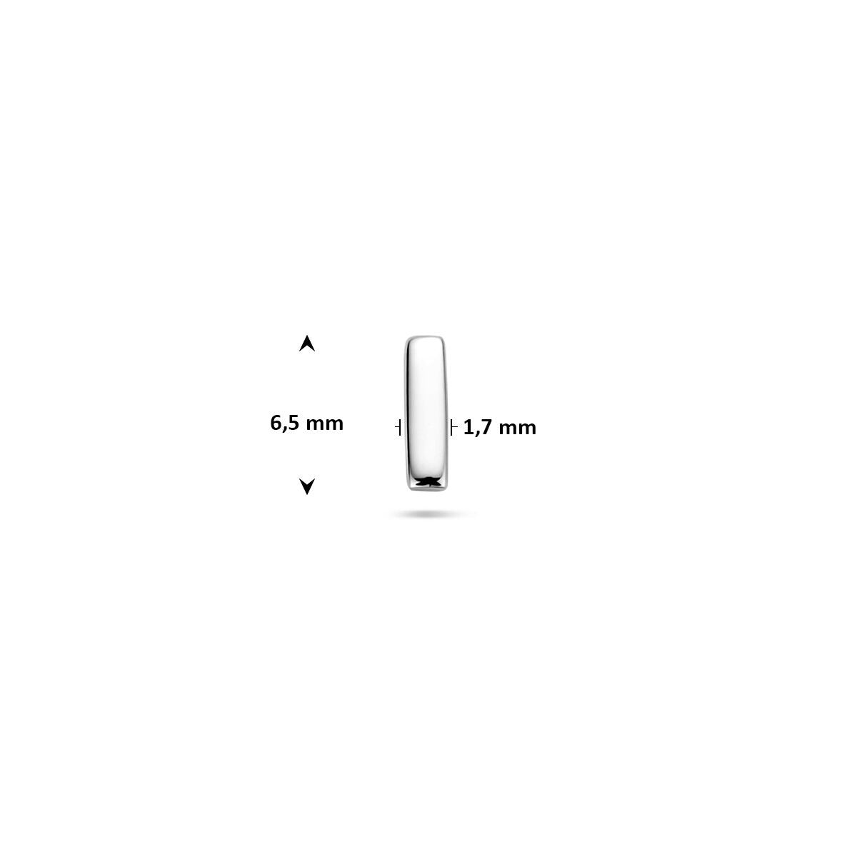 Piercing en argent rhodié à dos plat en forme de barre