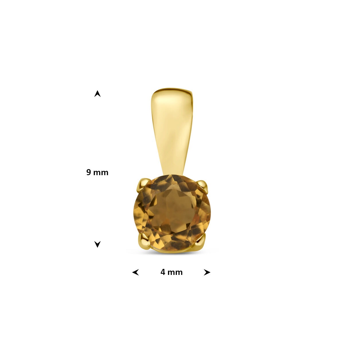 pendentif en or jaune avec citrine