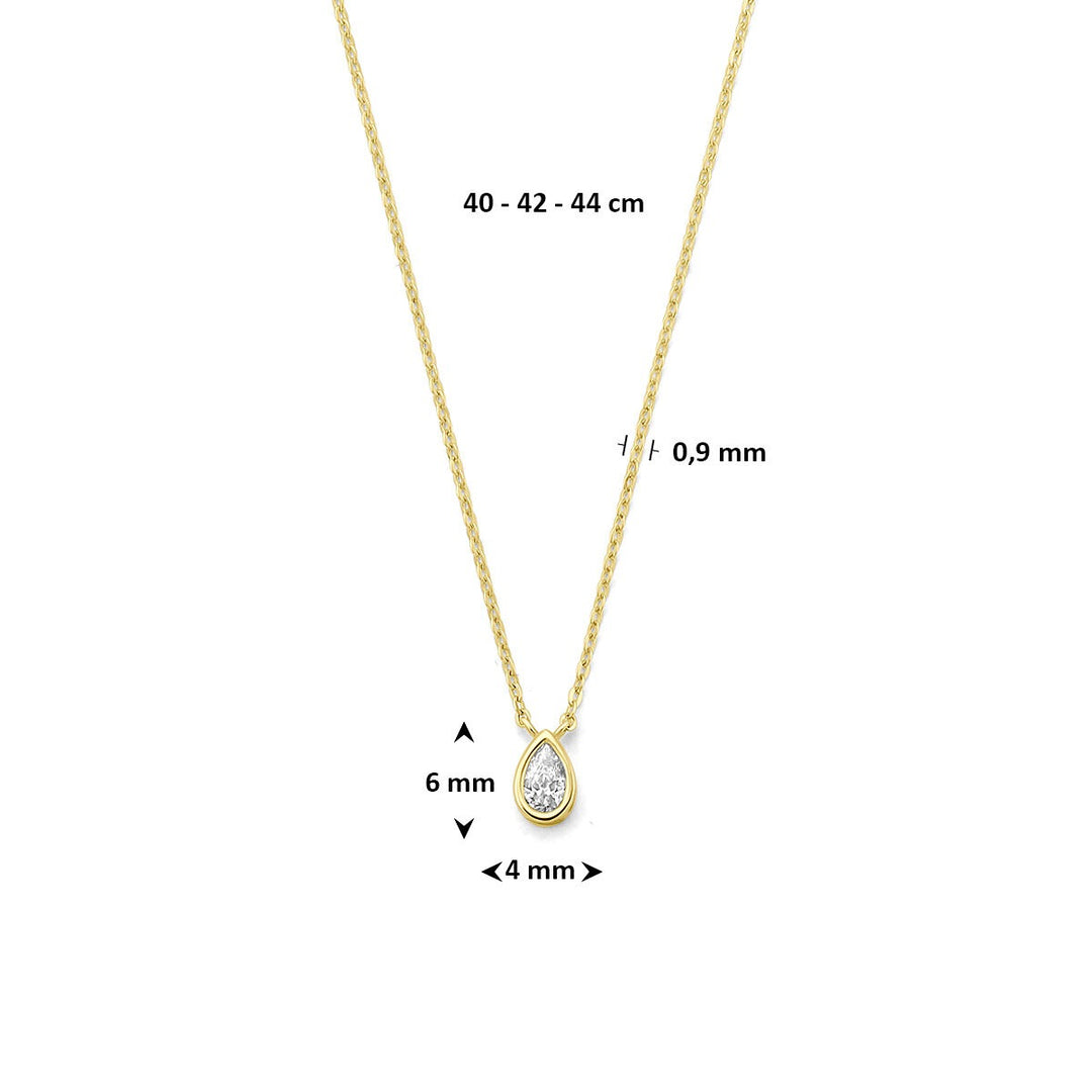 9k Geelgouden collier met zirkonia