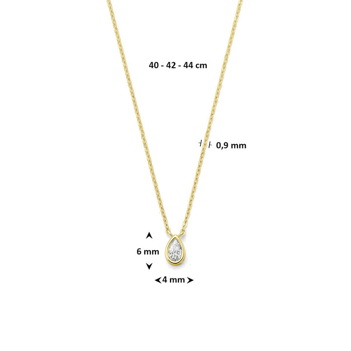9k Geelgouden collier met zirkonia