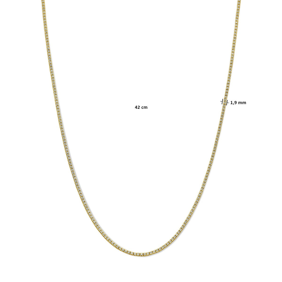 collier en or jaune 14k avec diamants cultivés en laboratoire – 2.00ct