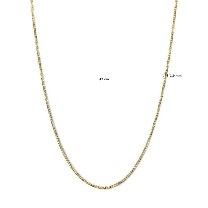 14k geelgouden tenniscollier met lab grown diamanten – 2.00ct