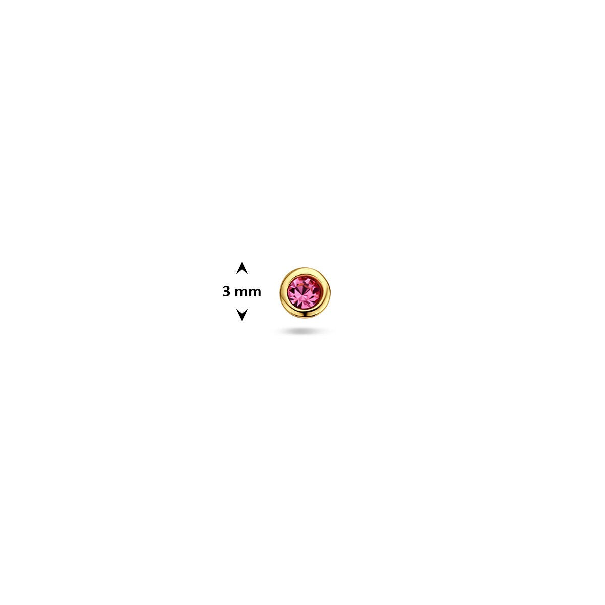 Piercing en argent 925 plaqué or avec strass rose
