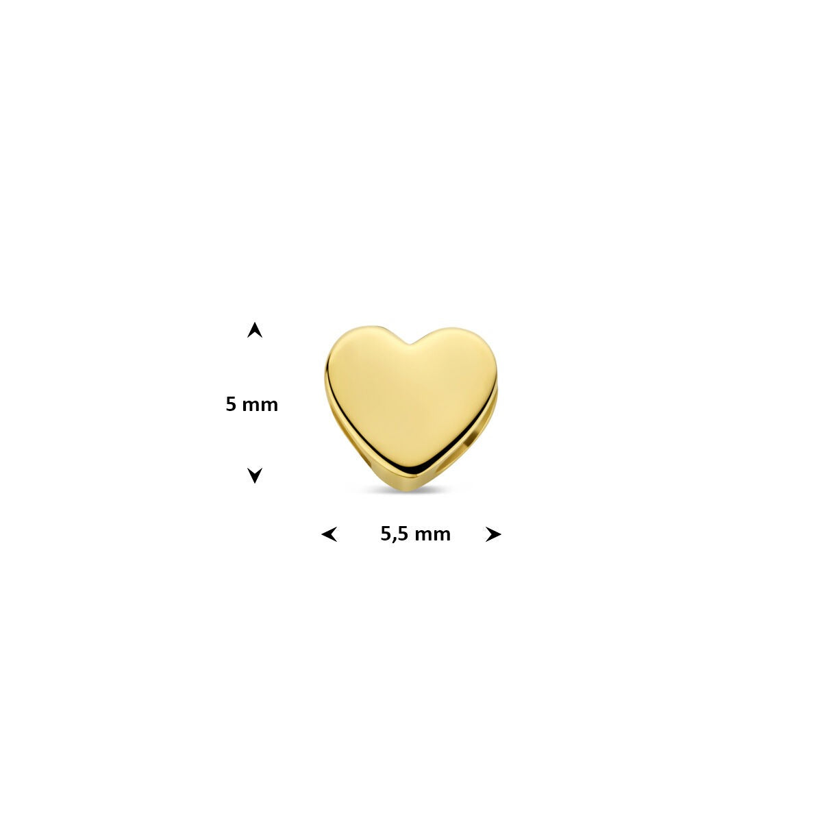 pendentif en or jaune en forme de cœur