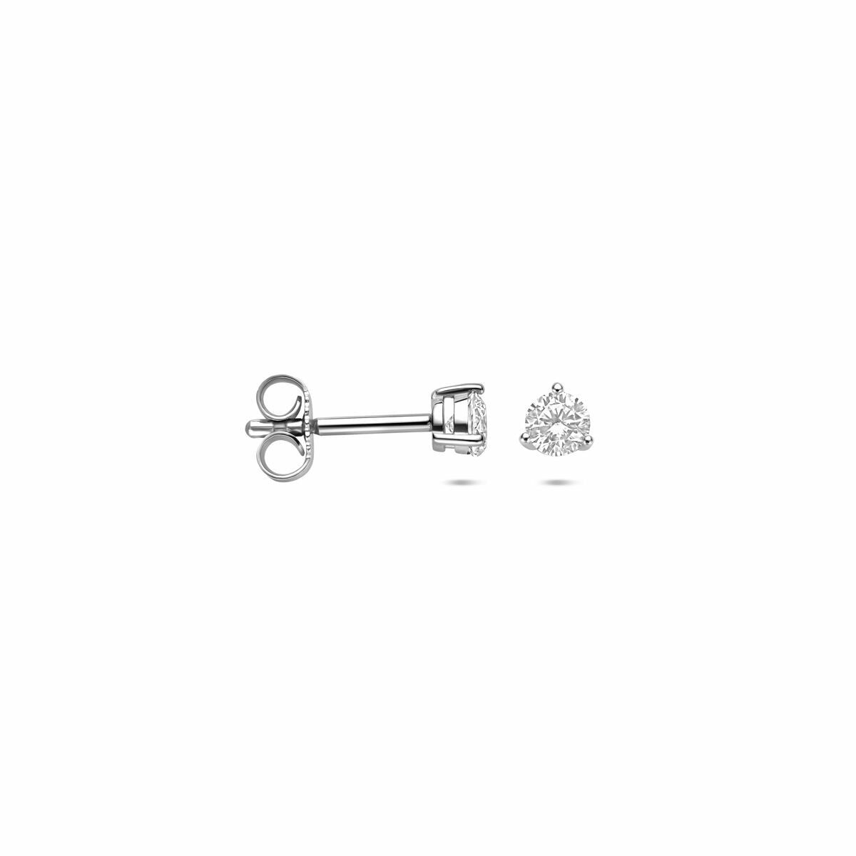 Puces d'oreilles en argent avec zircone – rhodié argent 925