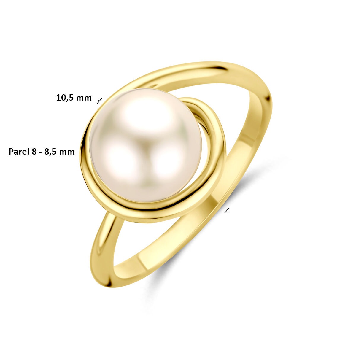 bague en or jaune 14k avec perle