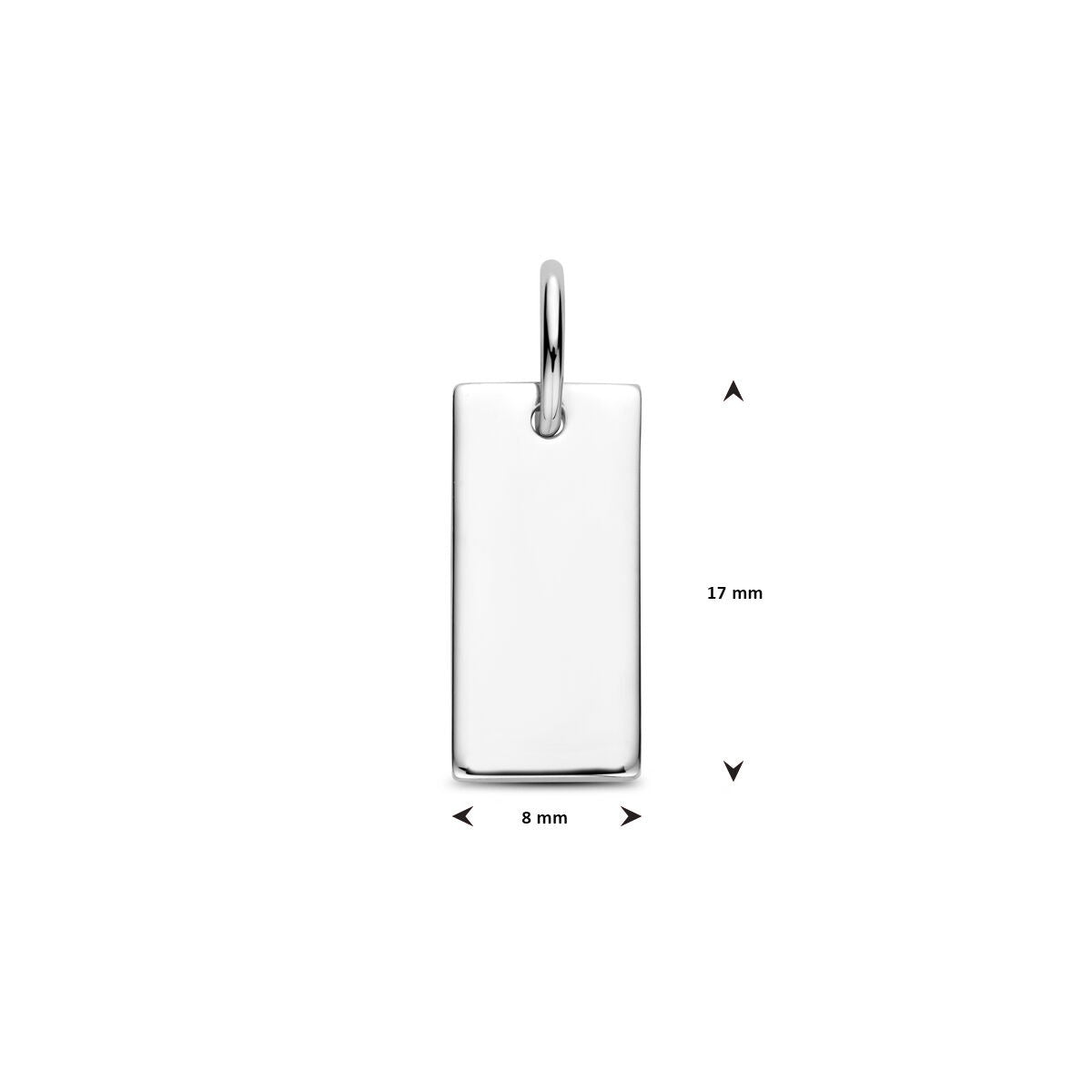 Pendentif en argent – rhodié argent 925 en forme rectangulaire