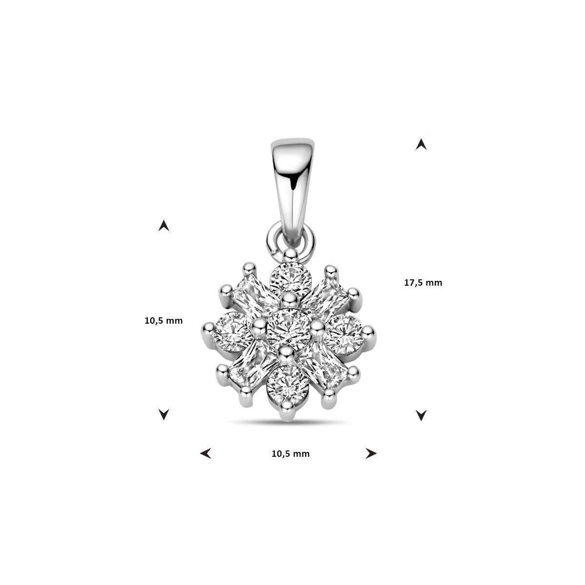 Pendentif en argent avec zircone – rhodié argent 925