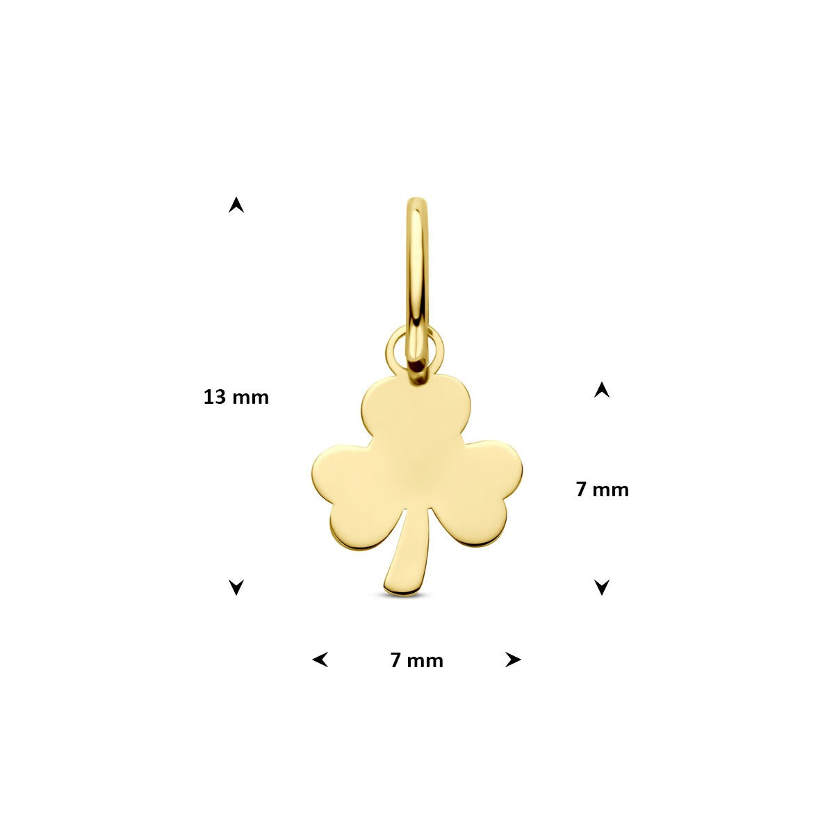 Collier en or jaune 14k avec pendentif trèfle