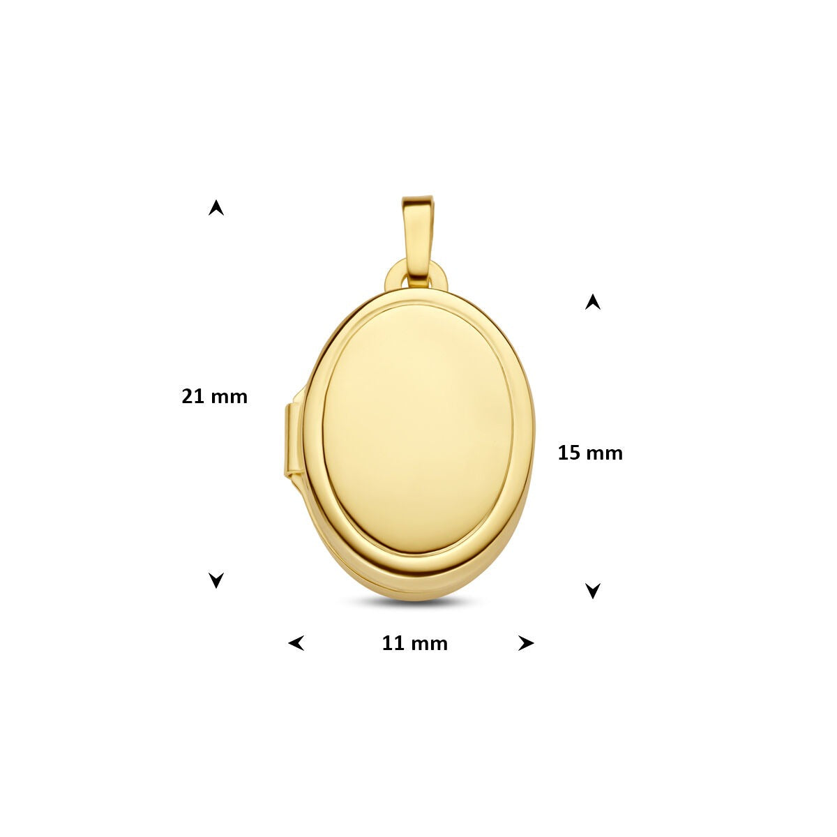 médaillon ovale en or jaune 9k