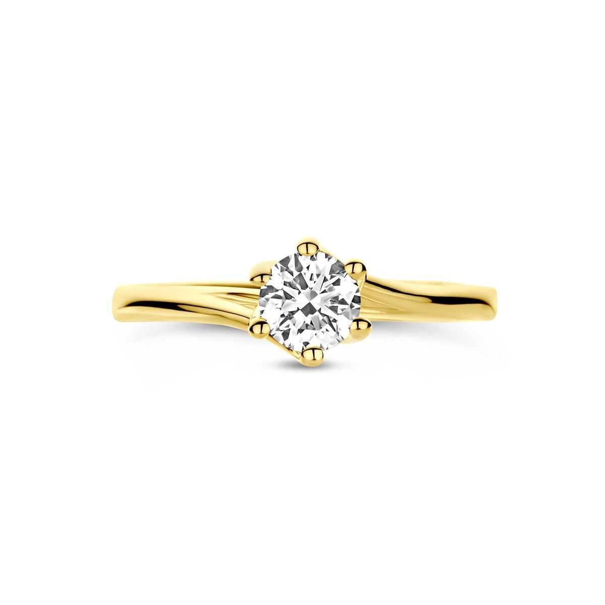 bague en or jaune 14k avec diamant lab grown de 0.50ct