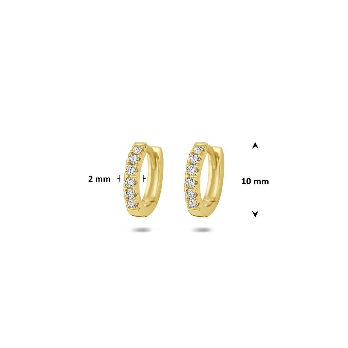 Créoles en or jaune 14k avec diamant cultivé en laboratoire