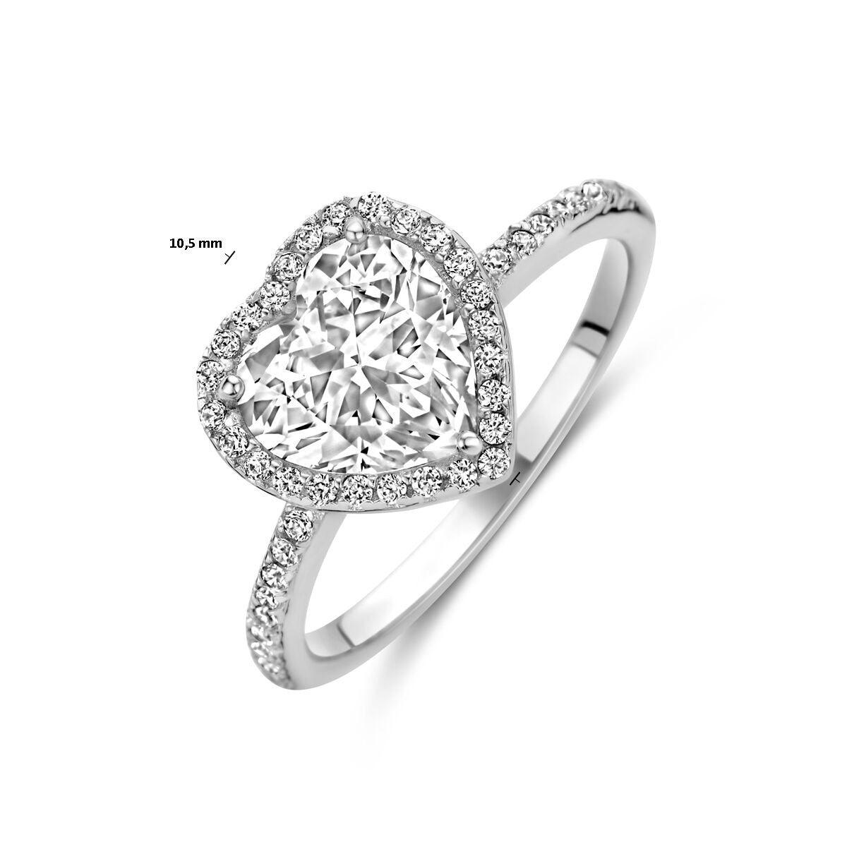 Bague en argent pour femme – forme de cœur avec zircone