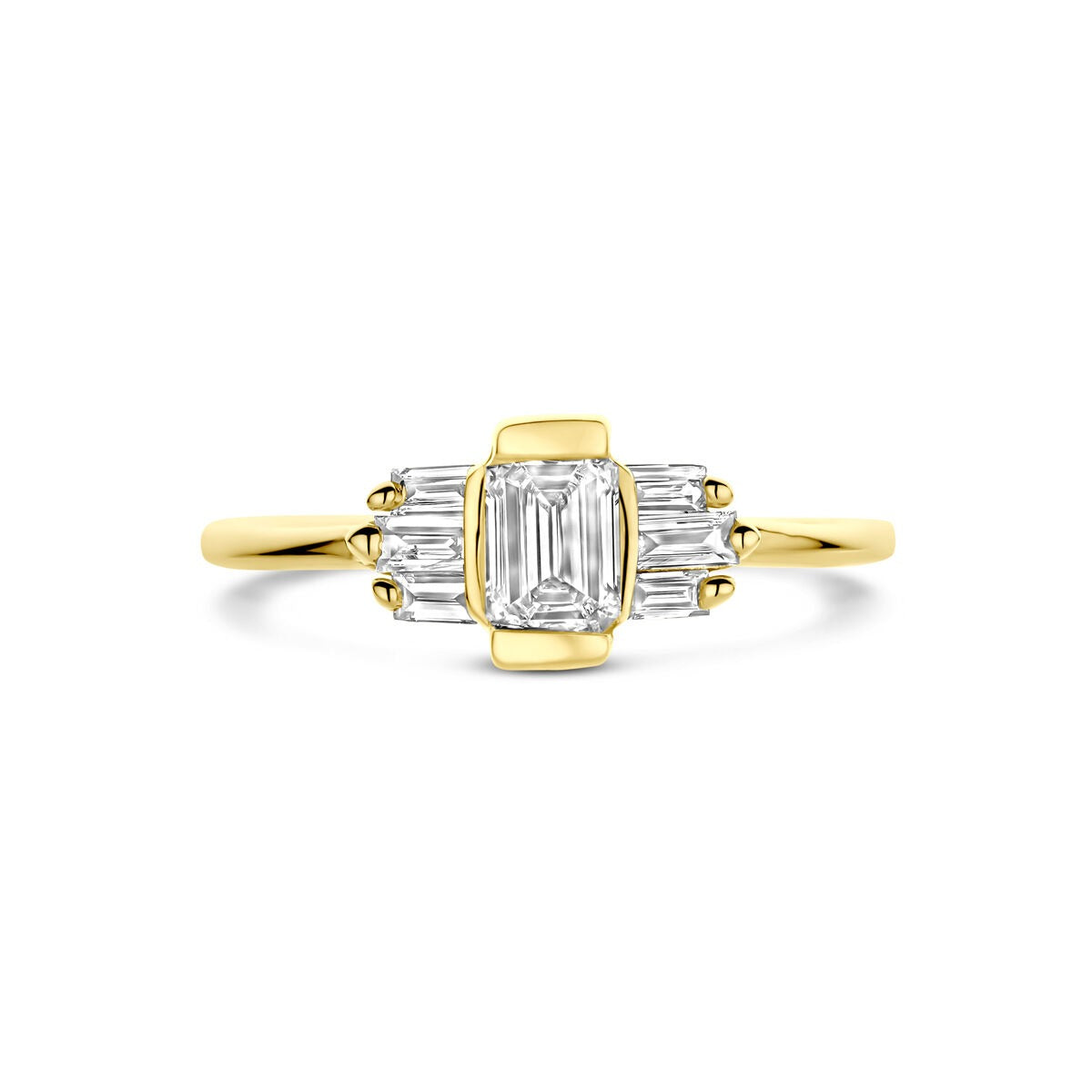 bague pour femme en or jaune 14k avec diamant lab grown de 0.64ct – 7mm de large