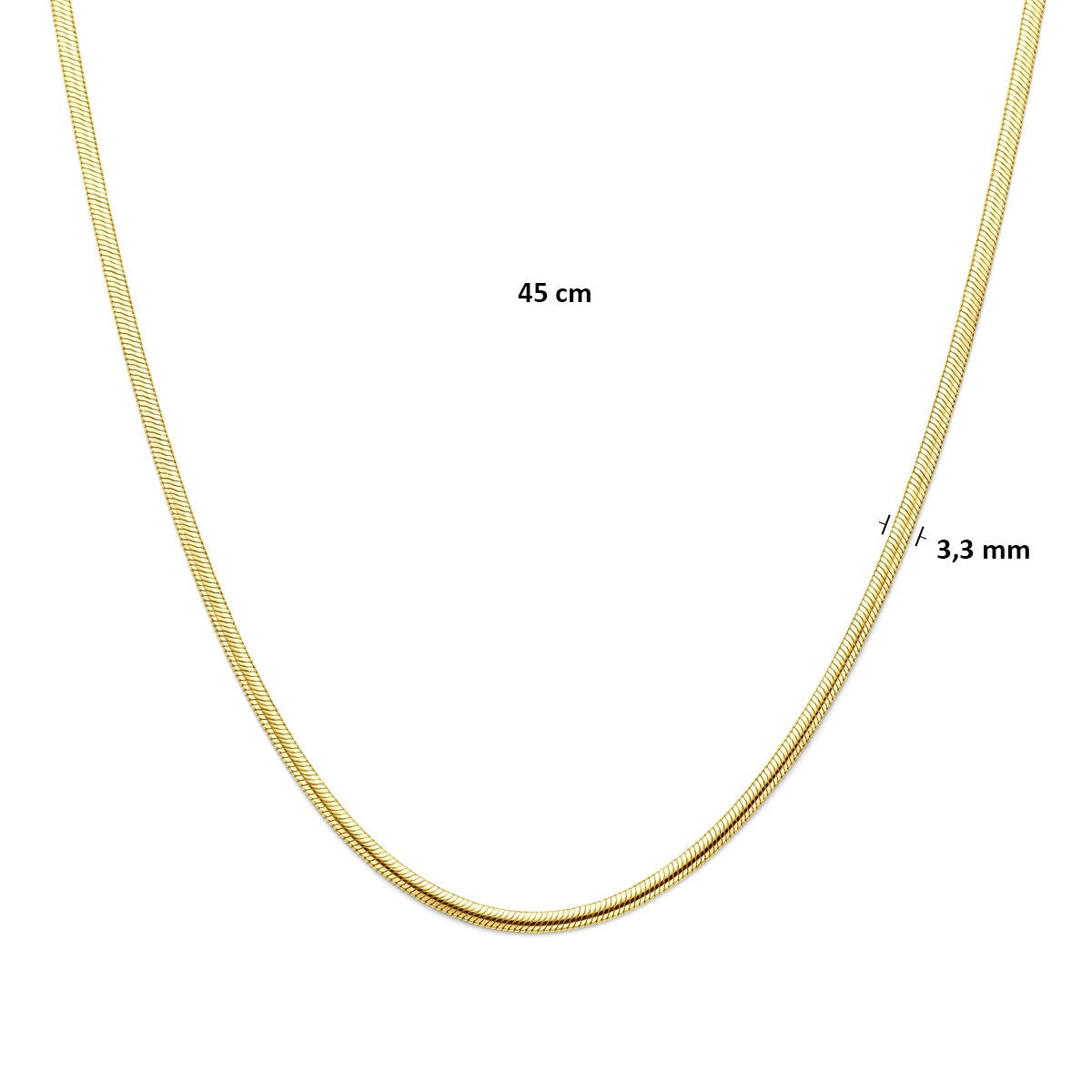 collier serpent en or jaune 9k avec noyau en argent