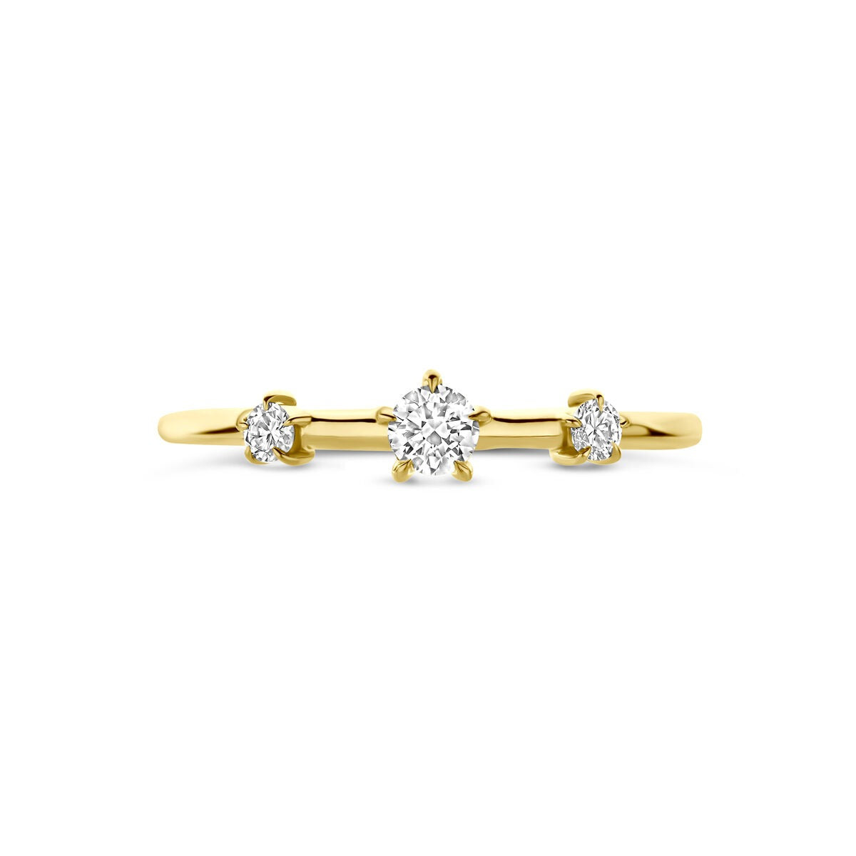 Bague en or jaune 14k avec diamant lab grown 0.20ct