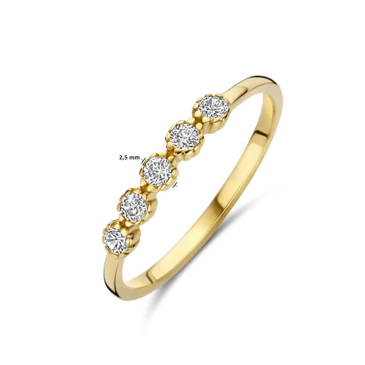 Bague en or jaune 9k avec zircone