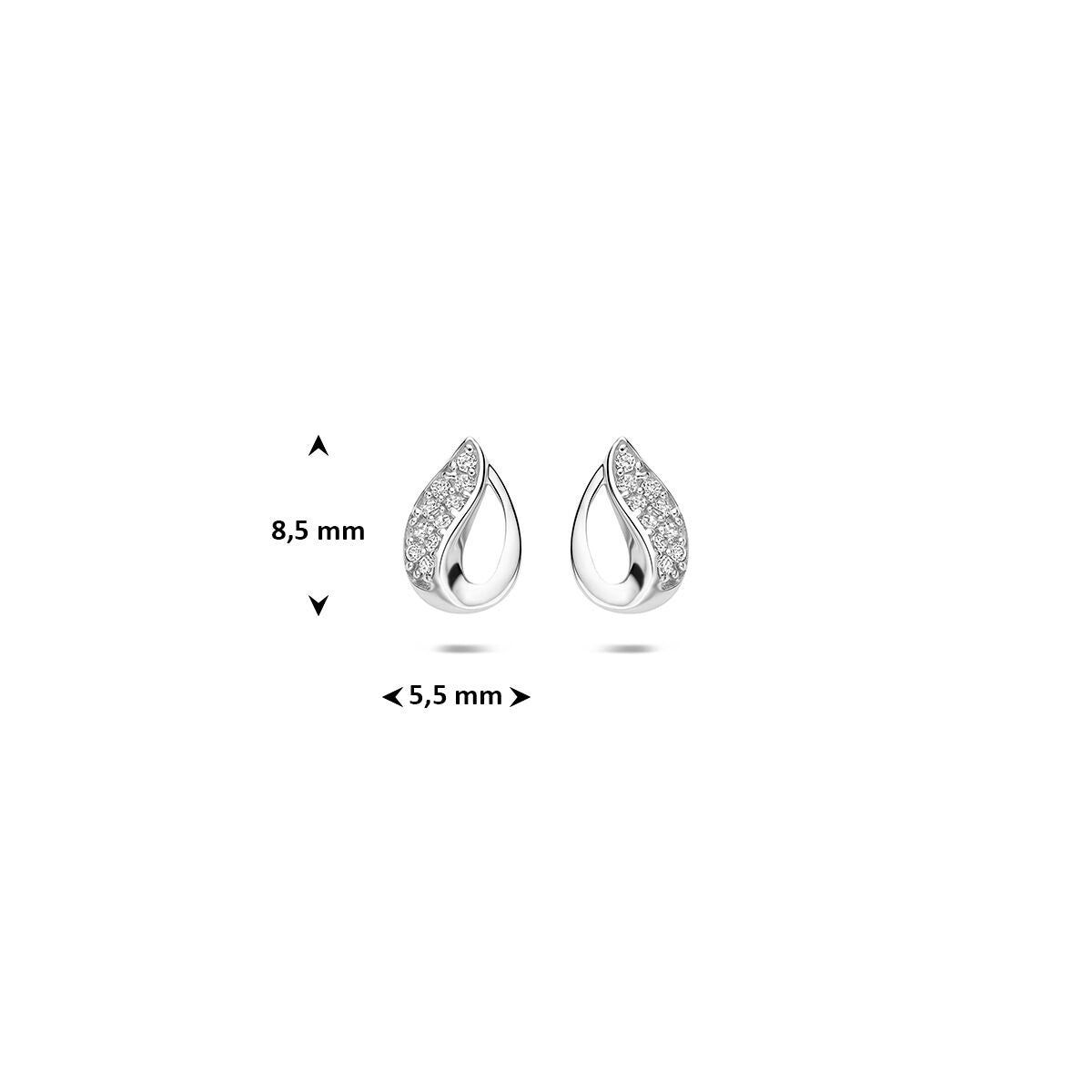 puces d'oreilles zircone 8,5 mm argent rhodié