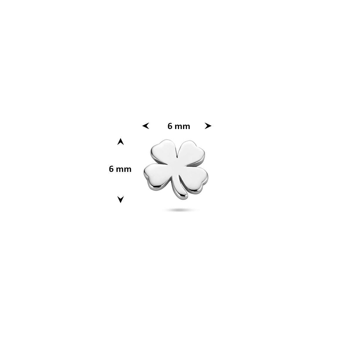 Piercing plat arrière en argent trèfle – rhodié 925