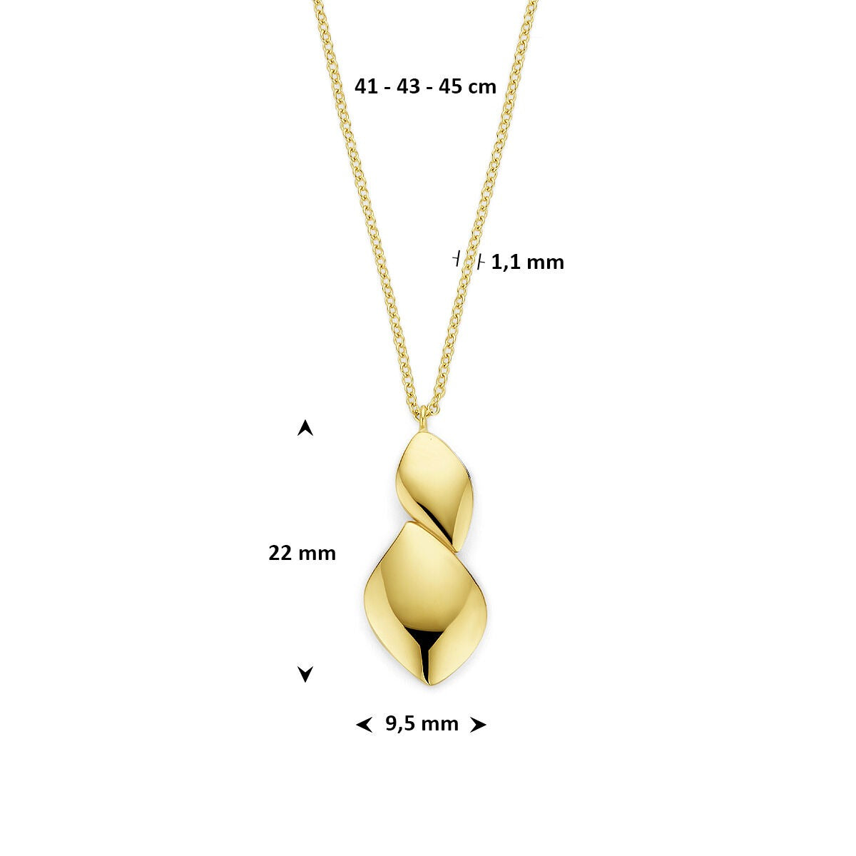collier en or jaune avec pendentif élégant