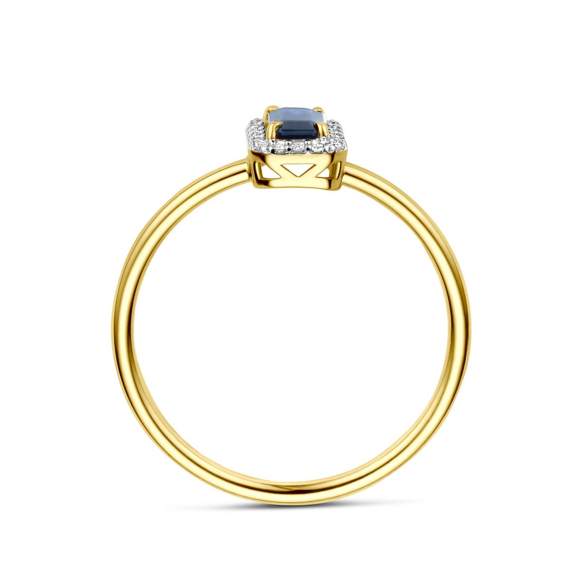 Bague en or avec saphir et diamant – 14k