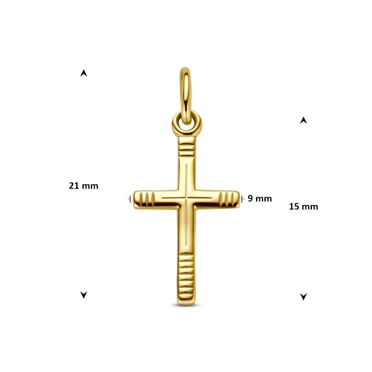 pendentif croix en or jaune 9k