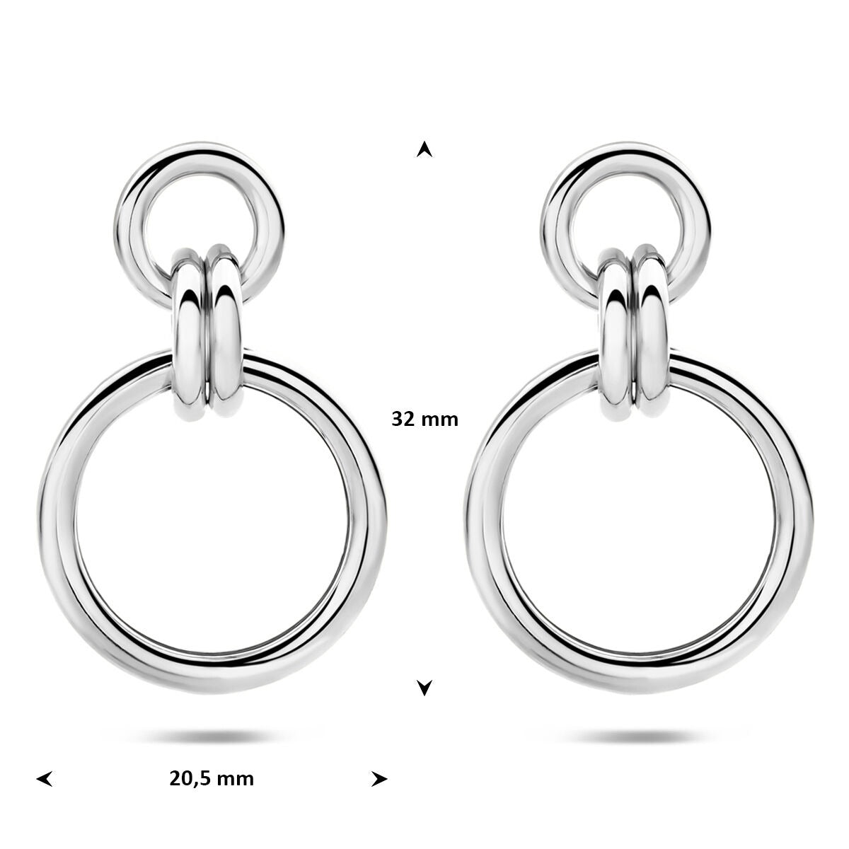 Boucles d'oreilles argent rhodiées rond 925